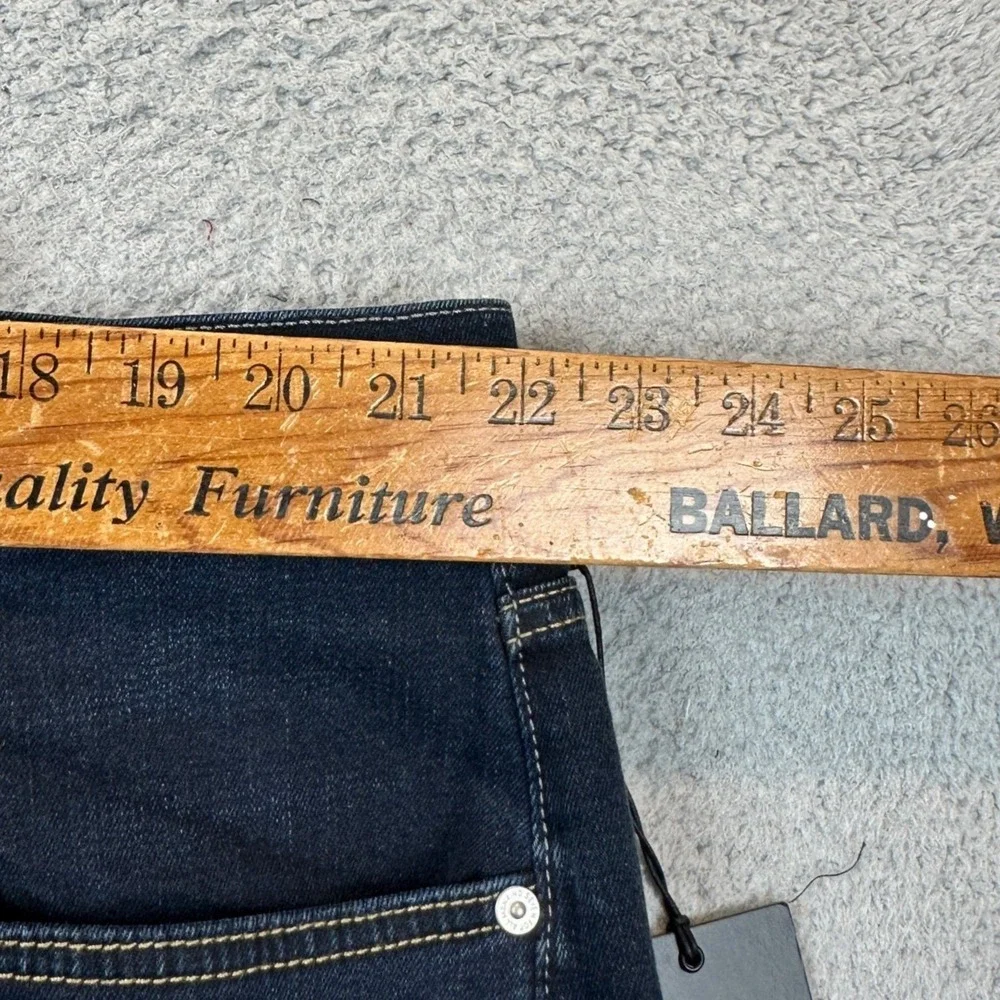 NEW 7 For All Mankind Jeans Mens 42 Blue Straight Tapered Leg Dark Wash Stretch